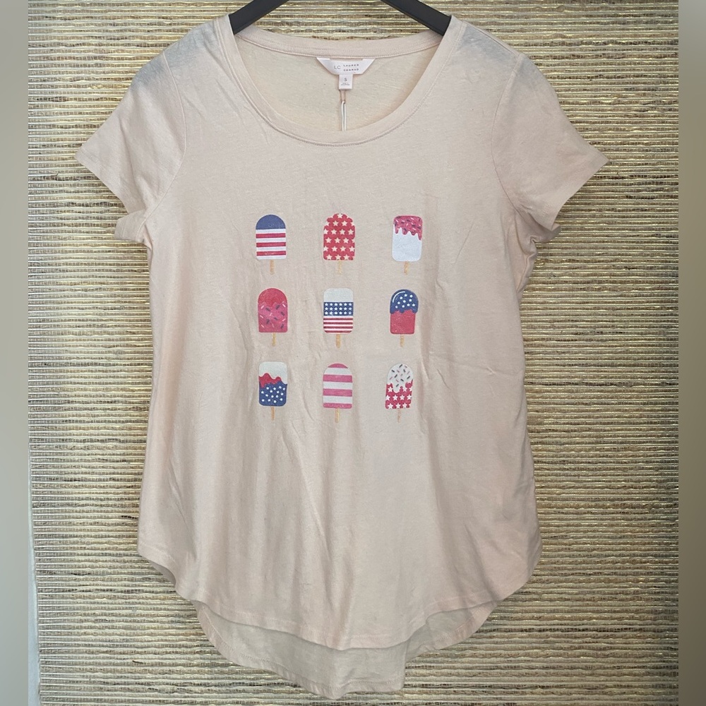 NWT Lauren Conrad Shirt in Patriotic Popsicle